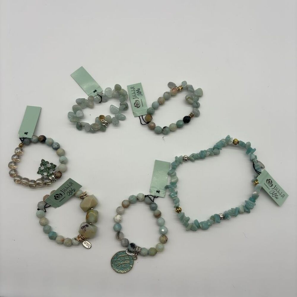 Julio Designs Cake Mix Amazonite Bracelets set of 6 - by Julio Designs